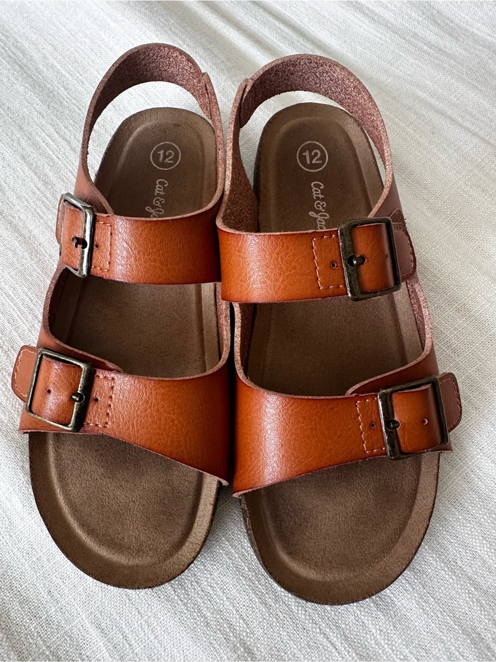 Cat & Jack Toddler Tan/Brown Double Buckle Sandals